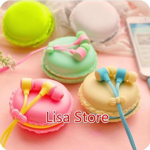 Free EMS 50pcs Macaroon Earphones 3.5mm In-Ear Earphone With Macaroon Box Storage Case For Xiaomi Samsung Sony iphone Cell Phone