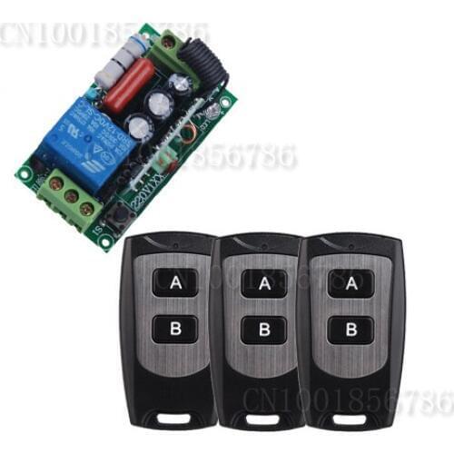 Wireless Remote Control Light Switch Relay AC220V 1CH 10A with 3pcs Waterproof Transmitter