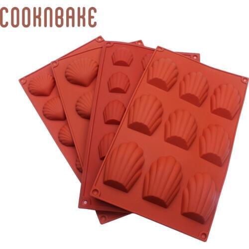 COOKNBAKE Madeleine silicone biscuit chocolate mold Cake pastry Baking Tool Shell Shape Jelly 3D ice Candy Cake Decorating form