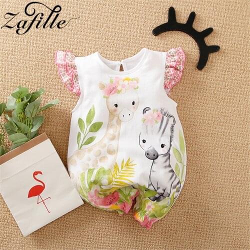 ZAFILLE Baby Costume Summer Cartoon Griaffe Babys Rompers 2021 Girl Baby Sleepwear For Newborns Pajamas Cute Infant Clothing
