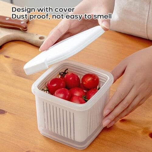 Drain Box Sealed Ginger Garlic Onion Food Fridge Storage Boxes Case Home Kitchen Storage Cleaning Box Storage Boxes Cocina