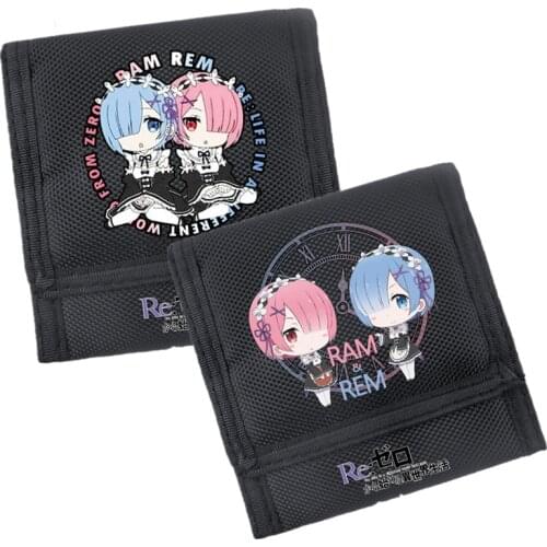Anime Re:Life in a different world from zero RAM REM Kawaii 900D Canvas Women Short Wallet Men Coin Purse Carteira Feminina