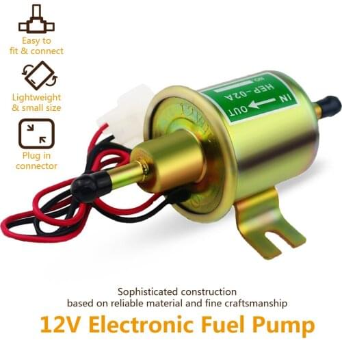 CARBOLE 4-7 PSI Universal Electric Low Fuel Pump Carburetor 12V HEP-02A for Cars Generators Gas Diesel Inline