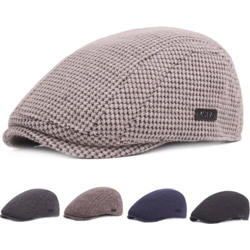 Fashion New Mens Womens Ivy Cap Newsboy Thickened Cotton Beret Hats for Men Women Golf Driving Flat Cabbie Cap