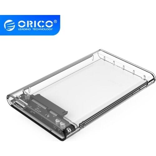 ORICO Transparent 2.5 Inch SATA USB3.0 5Gbps HDD External Hard Drive Enclosure Tool Free Case Support 2TB 9.5mm SATA HDD