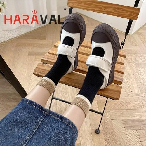 HARAVAL Women Sneakers Shoes Spring Autumn Canvas Round Toe Hook & Loop Mixed Colors Footwear Spring AUtumn Shoes Women M5
