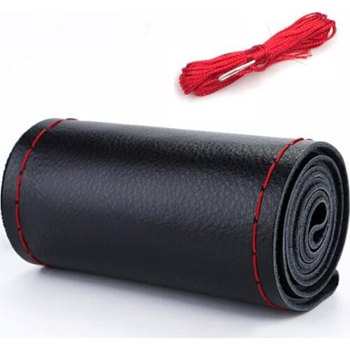 KTAR Genuine Leather Car Steering Wheel Covers braid on the steering-wheel With Needle and Thread hand sewing 38CM