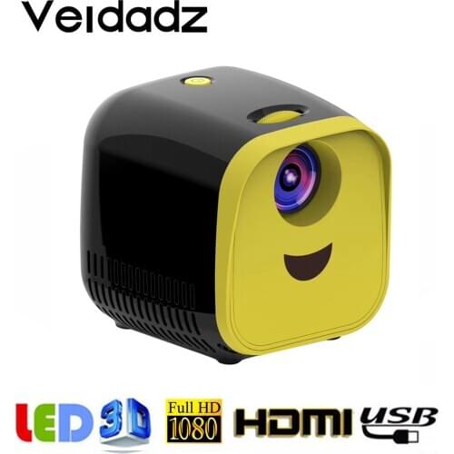 VEIDADZ L1 micro projector supports 1080P HDMI USB portable projector video player compatible with TV stick, laptop, PS4, Xbox