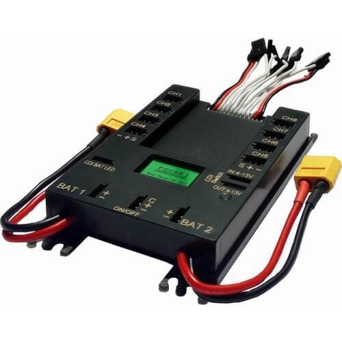 Mini Servo Section board Power Distribution Box PB5004 for Gasoline Airplane with 30A UBEC / XT60 Plug