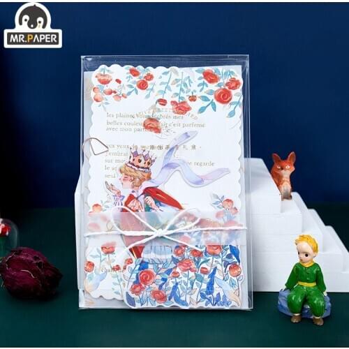 Mr.Paper 6 Designs 6 Pcs/box Ins Style Glass Rose Series Decor DIY Material Envelope Letter Paper Original Hand Letter Gift Box