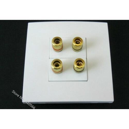 Wall Socket Plate For 5.1 Home Theater Sound System Speaker Terminal Banana Connectors Plug 86x86mm Free Shipping
