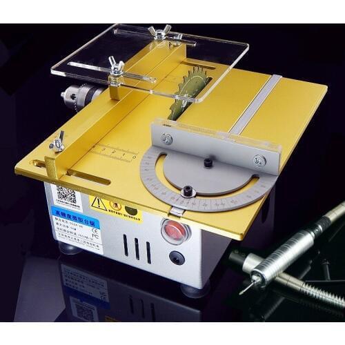 Mini Multifunction Table Saw Handmade Woodworking Bench Lathe Electric Polisher Grinder DIY Model Cutting Saw 7000RPM B12 Chuck