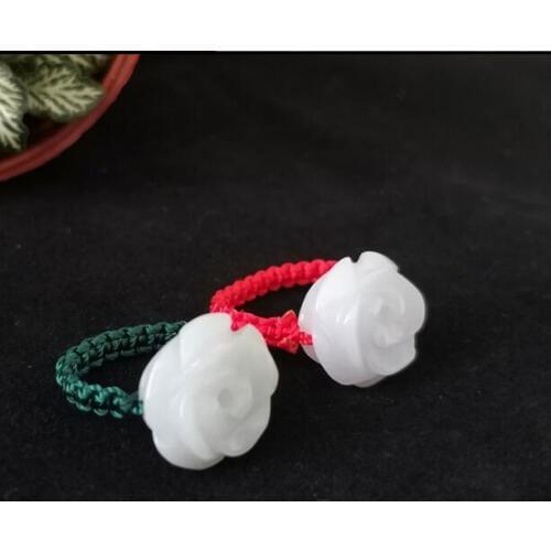 Natural jade goods rose rings men and women this year of destiny inviting wealth evil spirits jade handmade rings