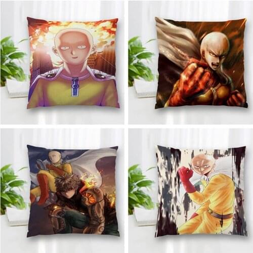 Custom Saitama Pillowcase With Zippered Bedroom Home Office Decorative Pillow Sofa Pillowcase Cushions Pillowcover