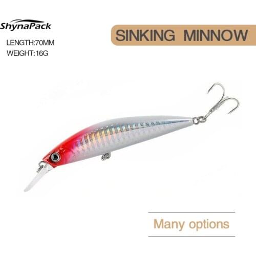 2021New Minnow Fishing Lure 3D Eyes 70mm 16g Plastic Hard Bait Artificial Lures Wobbler Crankbait Sunmer Sea Fishing Bass Tackle