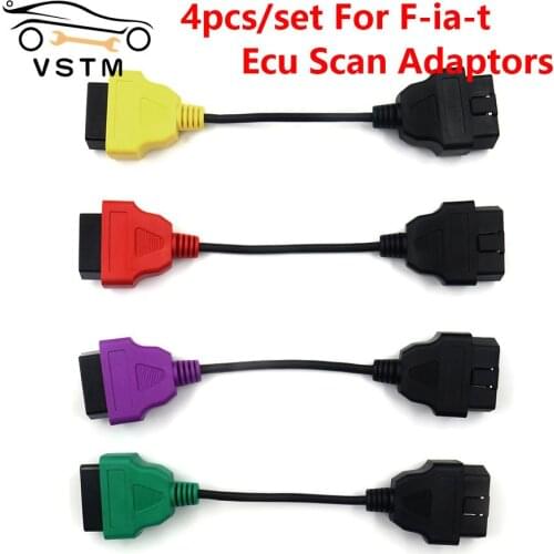 Newly 4pcs/Set For Fi*at OBD2 Connector Diagnostic Cable For Fi*at ECU Scan MultiECUScan Adaptor for Fi*at ECU Diagnostic Cable
