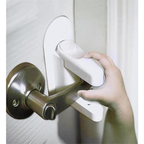 Plastic Kids Safety Door Lever Lock Protection Doors Handles Security Latch Locking Compatible with Standard Door Lever Handles