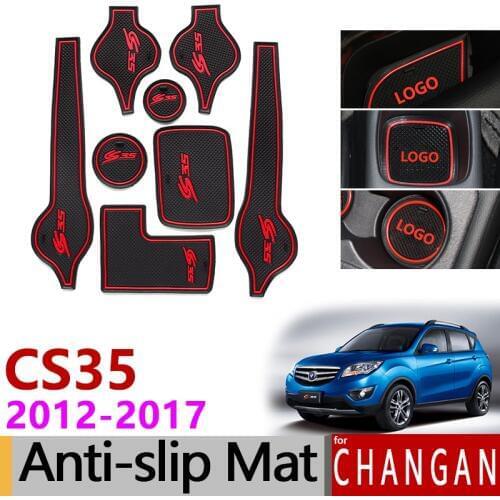 Anti-Slip Rubber Mats Gate Slot Cup Mat for Changan CS35 2012 2013 2014 2015 2016 2017 8pcs/set CS 35 Accessories Car Stickers