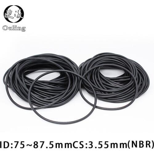 10PC/lot Rubber Ring NBR O-Ring Sealing Thickness 3.55mm ID75/77.5/80/82.5/85/87.5mm Nitrile O Ring Seal Oil Gasket Washer