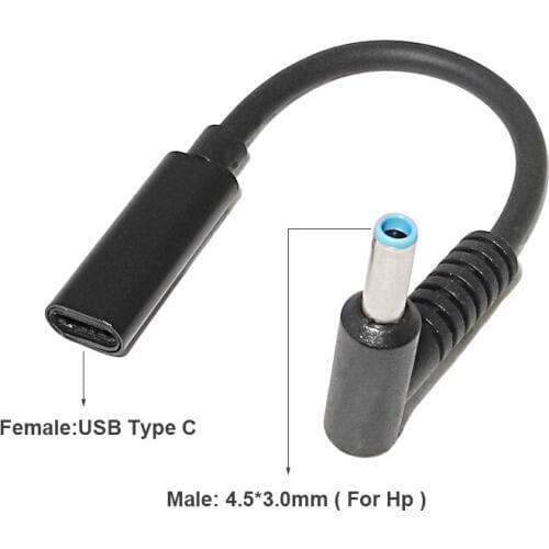 USB Type C Laptop Power Adapter Connector Cable for Hp Elitebook Folio 1040 G1 Probook 430 G3 450 G3 470 Ultrabook Charger Cable