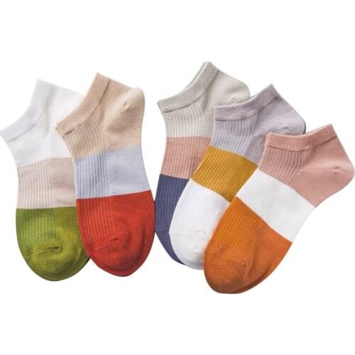 2022 Spring and Autumn Draw Strips Japanese Ankle Socks Breathable Ladies Socks