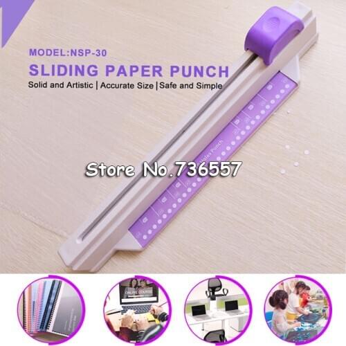 1 set paper cutter дырокол 30 holes puncher sliding paper punch 30 holes A4 B5 A5 A7 B7 A6 B6 5 sheets perforadora papel