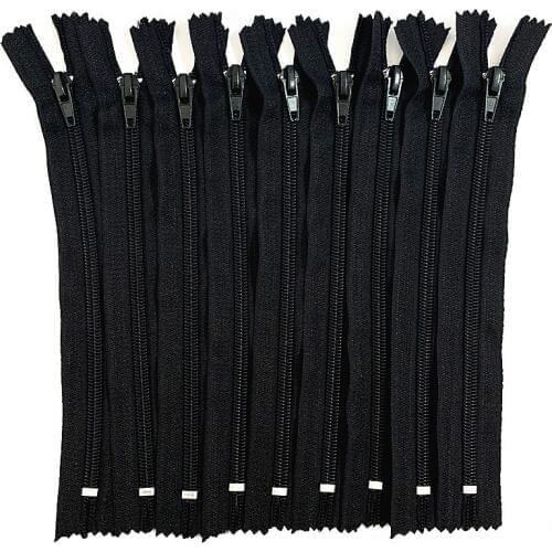 10pcs 5 # 15cm/20cm/25cm/30cm/35cm/40cm/50cm/55cm/60cm Black Nylon Zipper Tailor Sewer Craft Handicrafts and FGDQRS