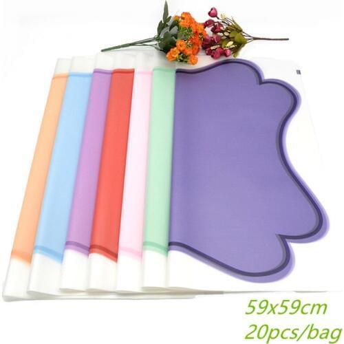 20pcs/lot 59*59cm Flower Gift Wrapping Butterfly Mist of Paper Material For Craft Christmas Packing Waterproof Fog Paper Gift