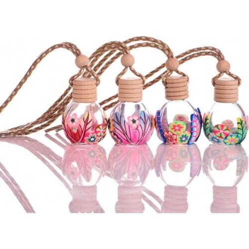 200pcs 8ml Empty Refillable Car Hang Decoration Glass Essence Oil Perfume bottle new