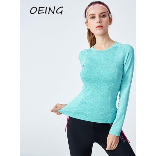 2021 Long Sleeve Sport Tops Breathable Workout Gym Shirts for Women Seamless Fitness Yoga Shirts