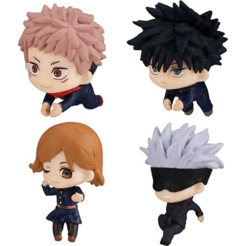 4pcs/lot Anime Jujutsu Kaisen Figure Q Version PVC Action Figure Megumi Nobara Satoru Figure