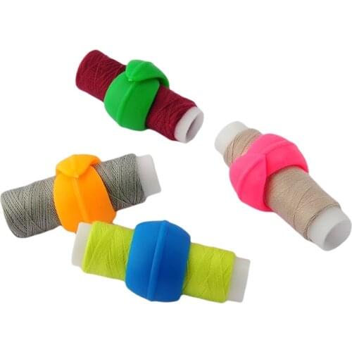 5pcs Colorful Spool Huggers Bobbin Clamps Silicone Ring Prevent Thread From Falling Off Spool Fixing Four-color Thread Clamp