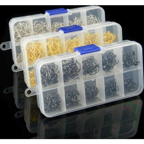 500Pcs Fishing Hooks Set Carbon Steel Single Circle Fishing Hook Fly Fishing Jip Barbed Carp Hook Sea Fishing Tackle Accessories