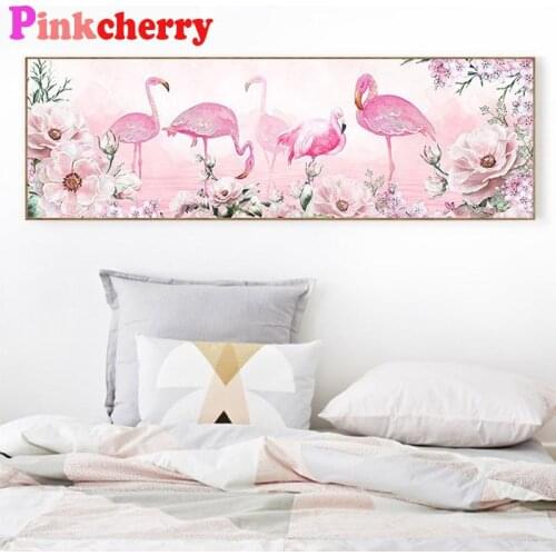 Large size diy Diamond Painting Abstract art, Pink flamingo, diamond mosaic full drill diamond embroidery