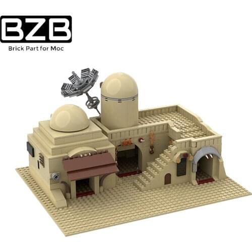 BZB MOC Tatooin Double-Layer Building Slum TAT02 City House Building Block Model Children DIY Educational Toy Birthday Best Gift