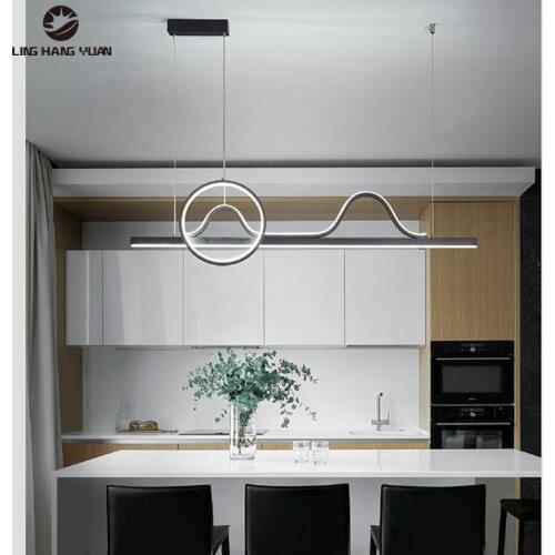 Black Modern Led Chandelier Hanging Lamp 110V 220V Chandelier Lighting for Living room Dining room Kitchen Bedroom Lustures Led