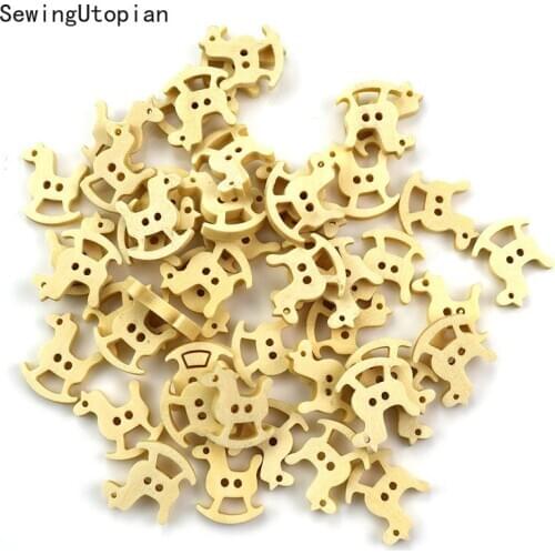 Wooden Sewing Buttons Scrapbooking Animal Mixed Natural Color Two Holes 50 PCs Costura Botones Decorate Bottoni