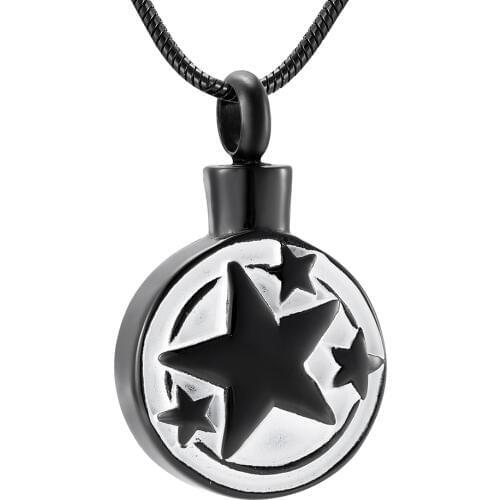 Cheap Sale Cremation Urn Pendant With Star Engrave Ash Holder For Pet/Human Ashes Necklace Urn Women Fashion Jewelry