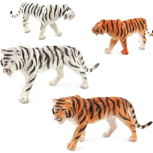 Simulation 3D Wild Animals Tiger Action Figures PVC Model Educational Toys Animals World Collection Kids Xmas Gifts