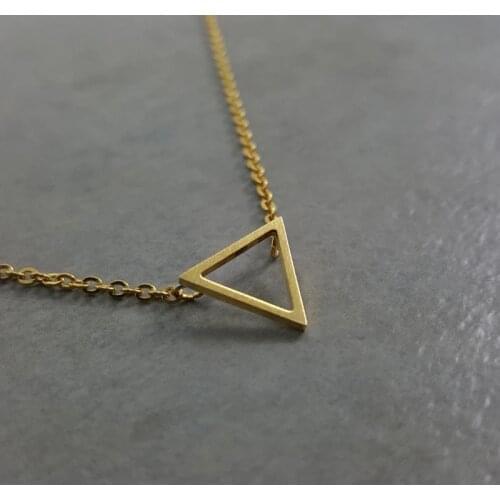 Geometric Inverted Triangle Necklaces & Pendants Delicate Women Boho Jewelry Stainless Steel Link Chain Collier Bridesmaid Gifts