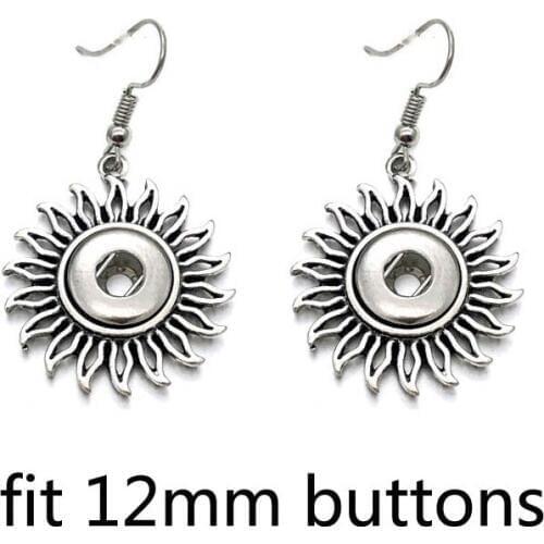 Hot Sale 028 Fashion Bohemia Cute Fit 12mm 18mm Snap Button For Women Charms White K Plated Design Snaps Earrings Jewelry Gift