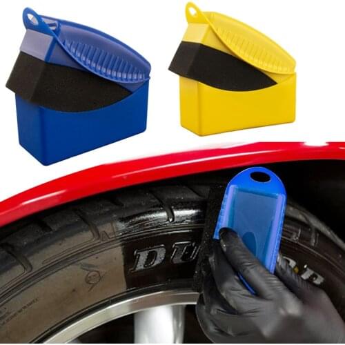 Car Tire Cleaning Sponge Wipe Polishing Waxing Brush Tool with Cover Universal Auto Wheel Tyre Maintenance Care