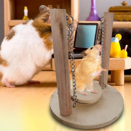 Parrot Swing Toy Safe Natural Wooden Hamster Birds Perch Stand Bird Sleeping Stand Hanging Toy Hammock for Small Pet Supplies