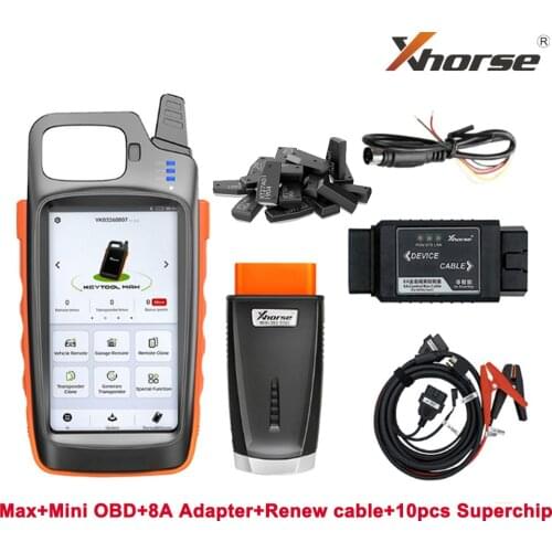 Xhorse VVDI Key Tool Max + MINI OBD Tool + For Toyota 8A All Keys Lost Adapter Get Free Renew Cable+Free VVDI Super Chip