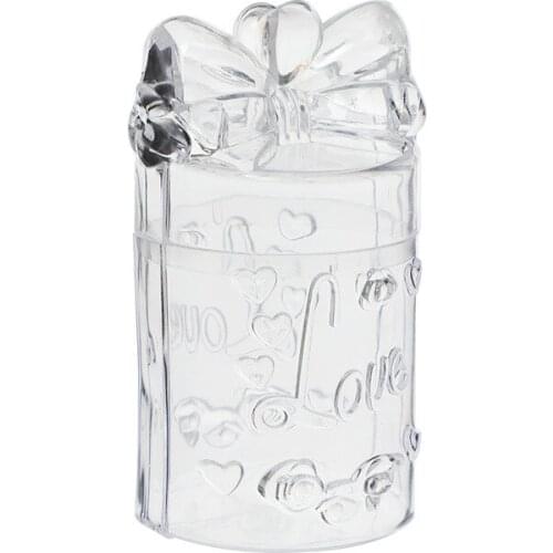 Candy Box Transparent Bowknot Shape Wedding Favor Gift Boxes Chocolate Party Box Creative Love Clear Plastic Container
