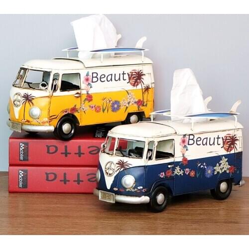 American retro creative napkin drawer, tissue box, Car, van, bus, Bar Restaurant Hotel home living room decoration ornaments
