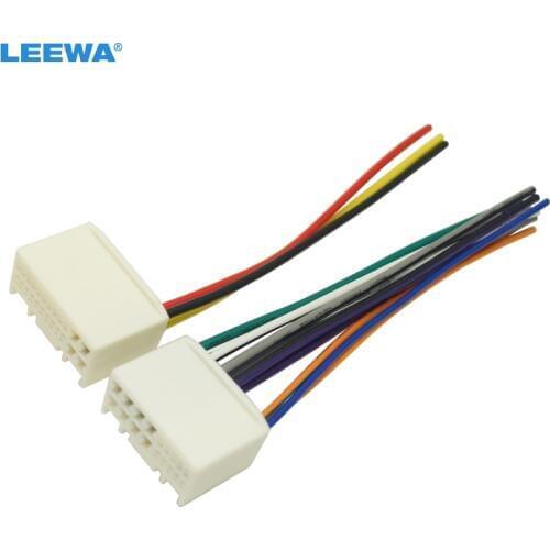 LEEWA Car Radio Audio Power Wire Harness Adapter For KIA K2/K3/K5/Sportage R Hyundai IX35/Tucson ISO CD Power Cable #CA3464