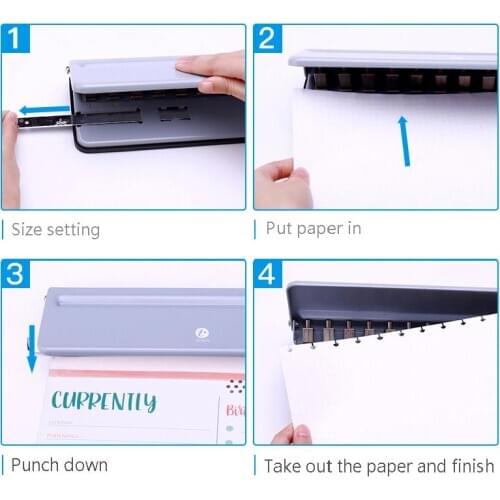 Hot T-hole Puncher Mushroom Hole Multi-function A4 Paper Porous B5 A5 10-hole Binding Clip Loose-leaf Puncher 6hole Puncher