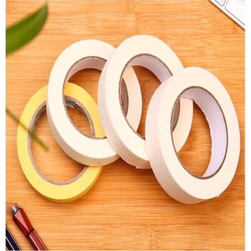 Masking Tape White Yellow 10-50 Mm Long 2 M Single-sided Tape Crepe Paper Oil Painting Sketch Drawing Craft Supplies Wholesale