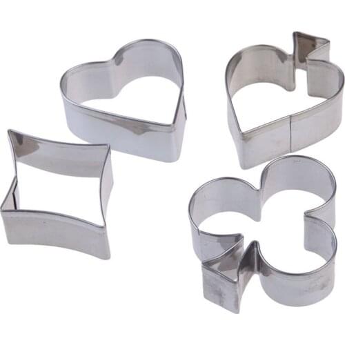 4x Stainless Steel Poker Fondant Biscuit Pastry Cookie Cutter Mold Tool Set Kitchen Accessories cookie narzędzia